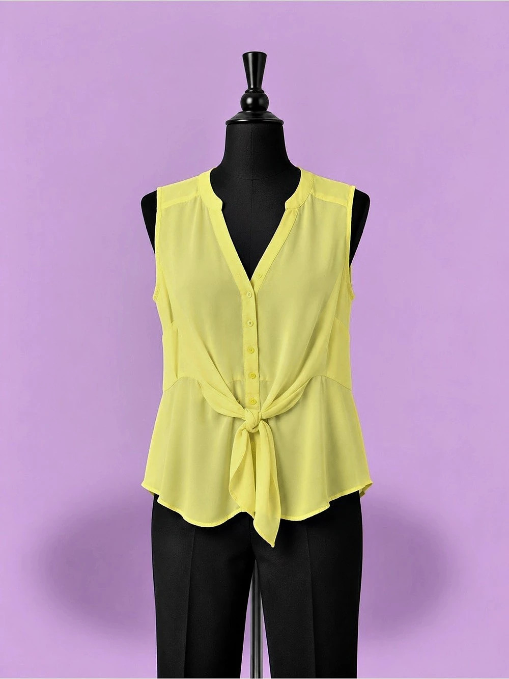 Torrid Yellow Tie-Front Blouse Size 1x Like New